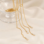 Dainty Cascade Lariat Necklace