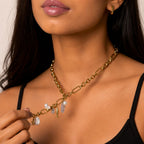 Ayla Pearl Drop Charm Necklace