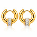 White Stone Halo Huggies