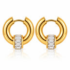 White Stone Halo Huggies