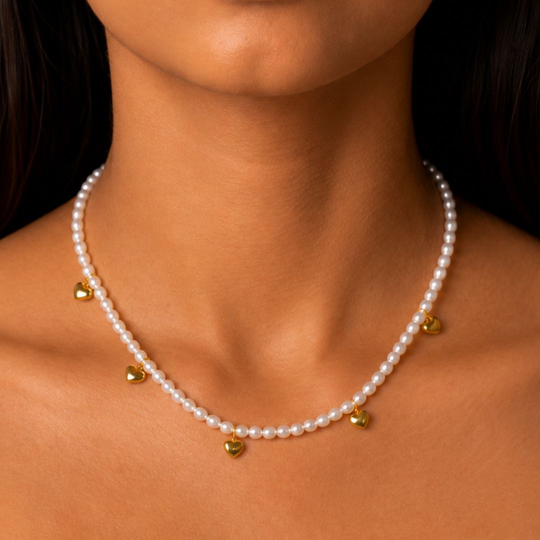 Luna Heart Pearl Necklace
