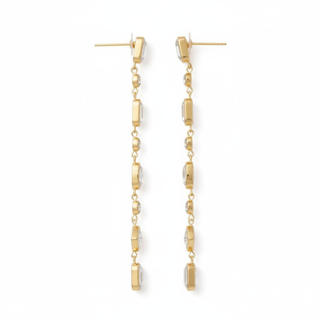 CZ Crystal Drop Earrings