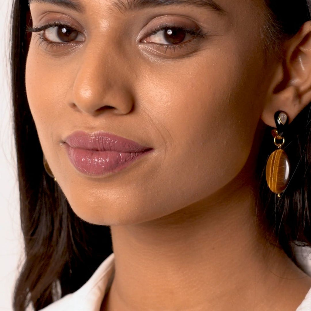 Tiger Eye Drop Earrings
