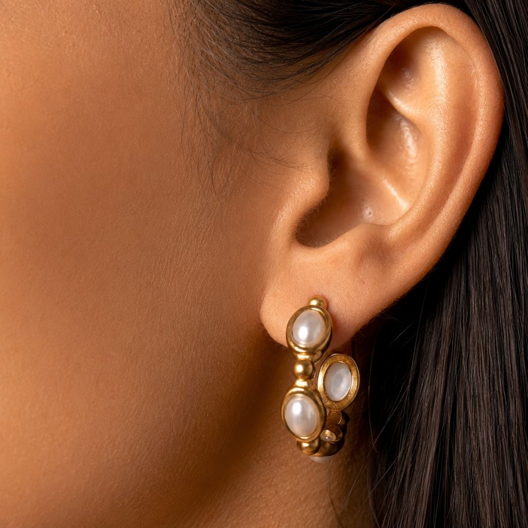 Pearl Hoop Earrings