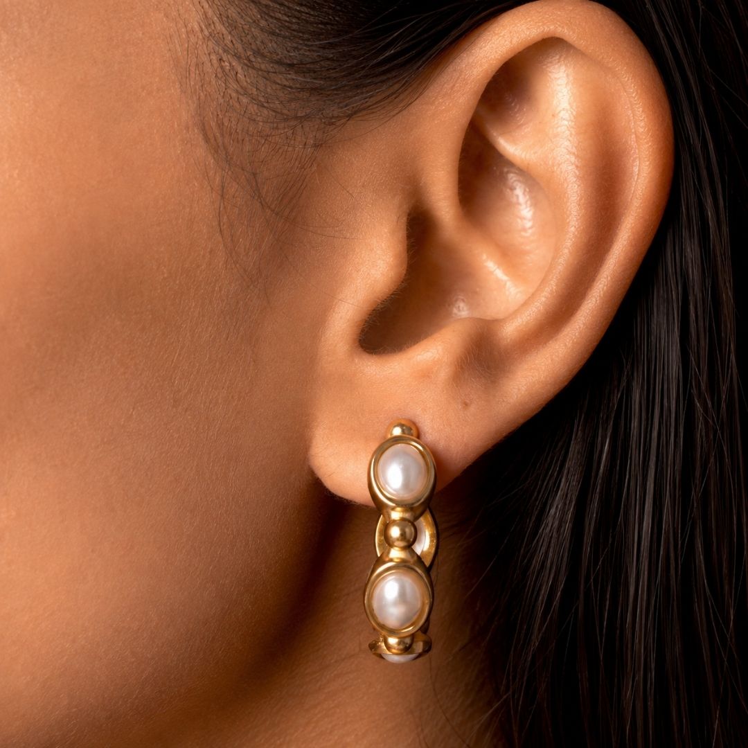 Pearl Hoop Earrings