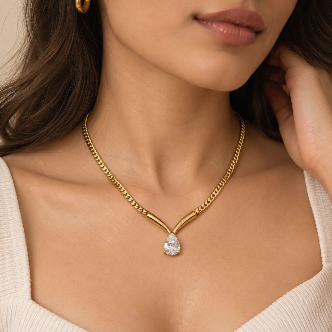 Teardrop CZ Pendant