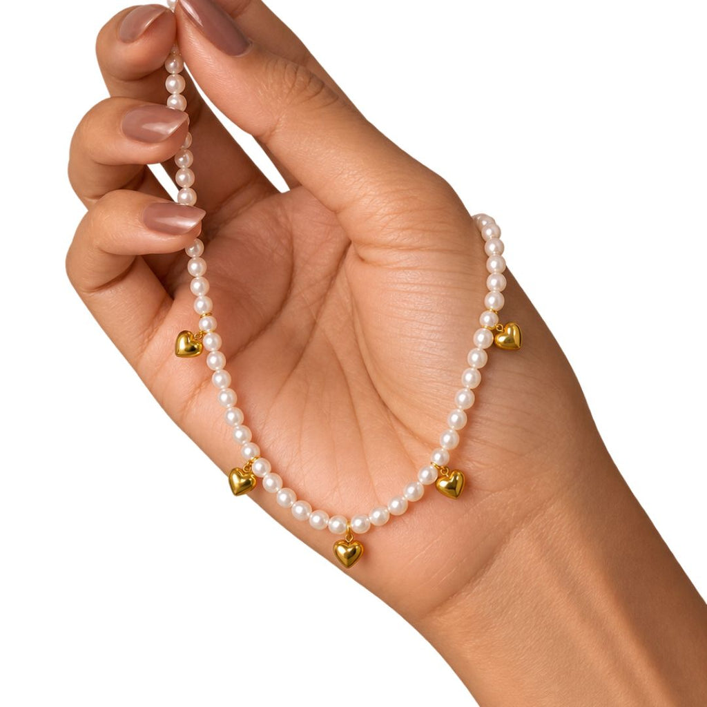 Luna Heart Pearl Necklace