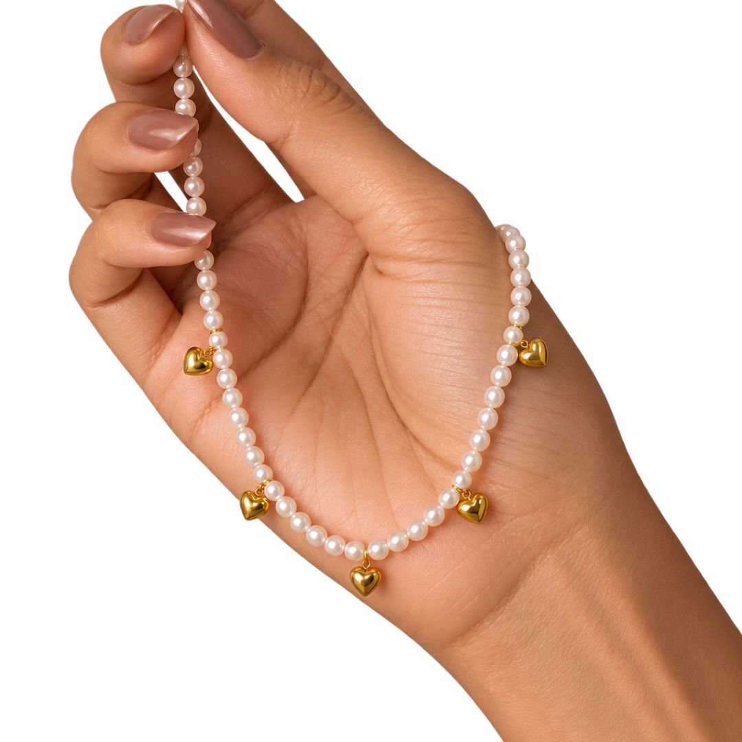 Luna Heart Pearl Necklace