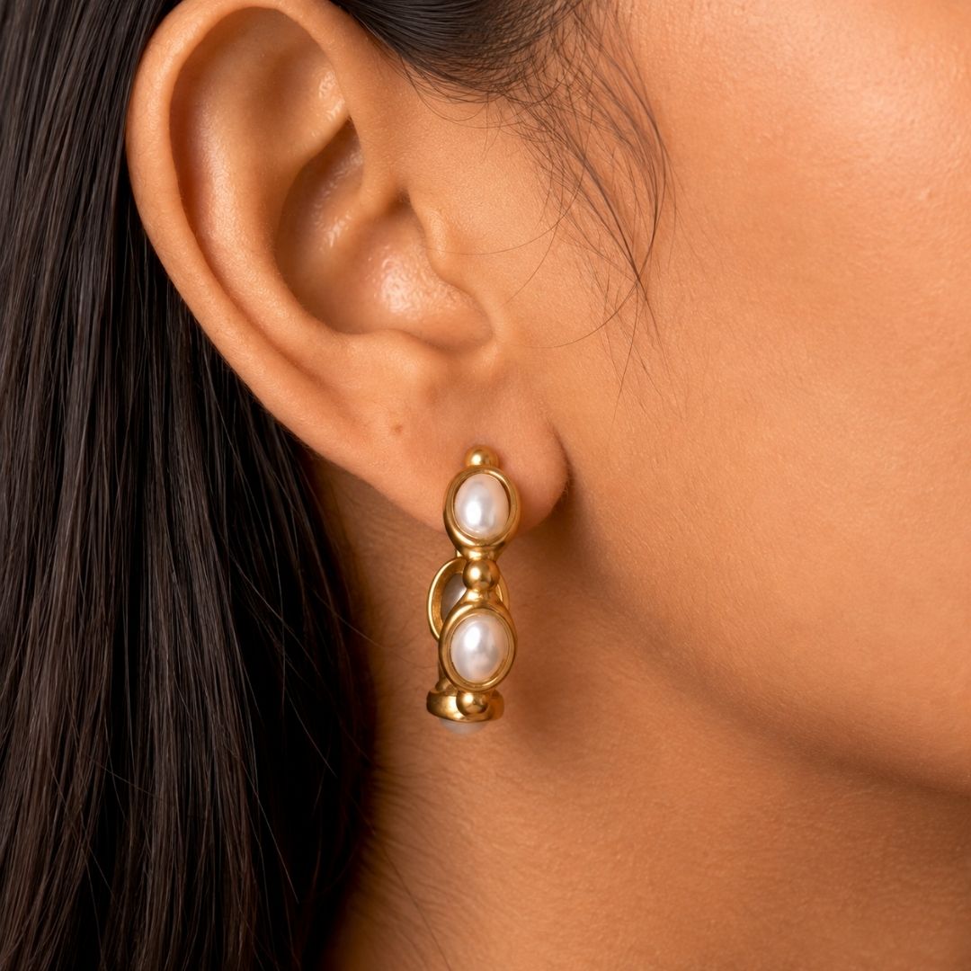 Pearl Hoop Earrings