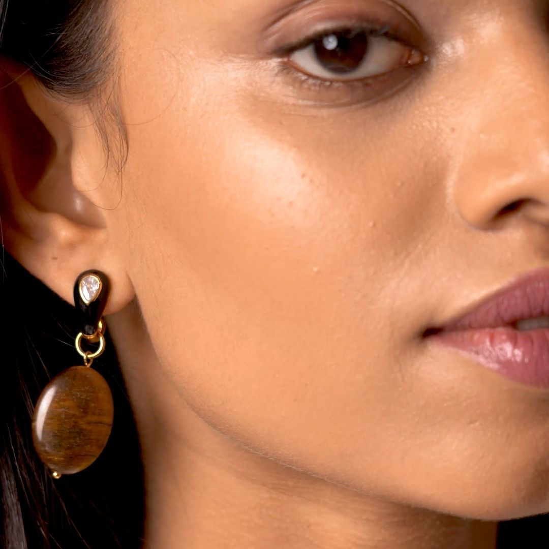Tiger Eye Drop Earrings