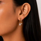 CZ Drop Hoop Earrings