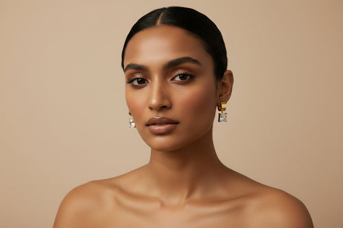 Aeris Princess Cut CZ Drop Earrings