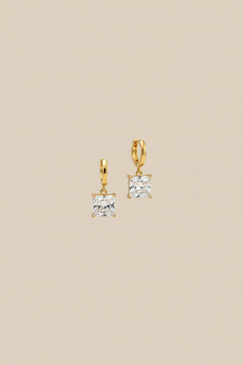 Aeris Princess Cut CZ Drop Earrings — Niyansa Jewelry