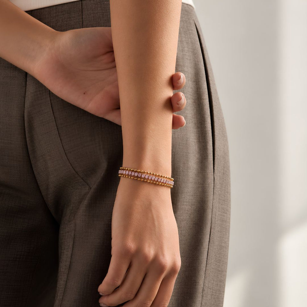 Pink Tennis Stack Bracelet