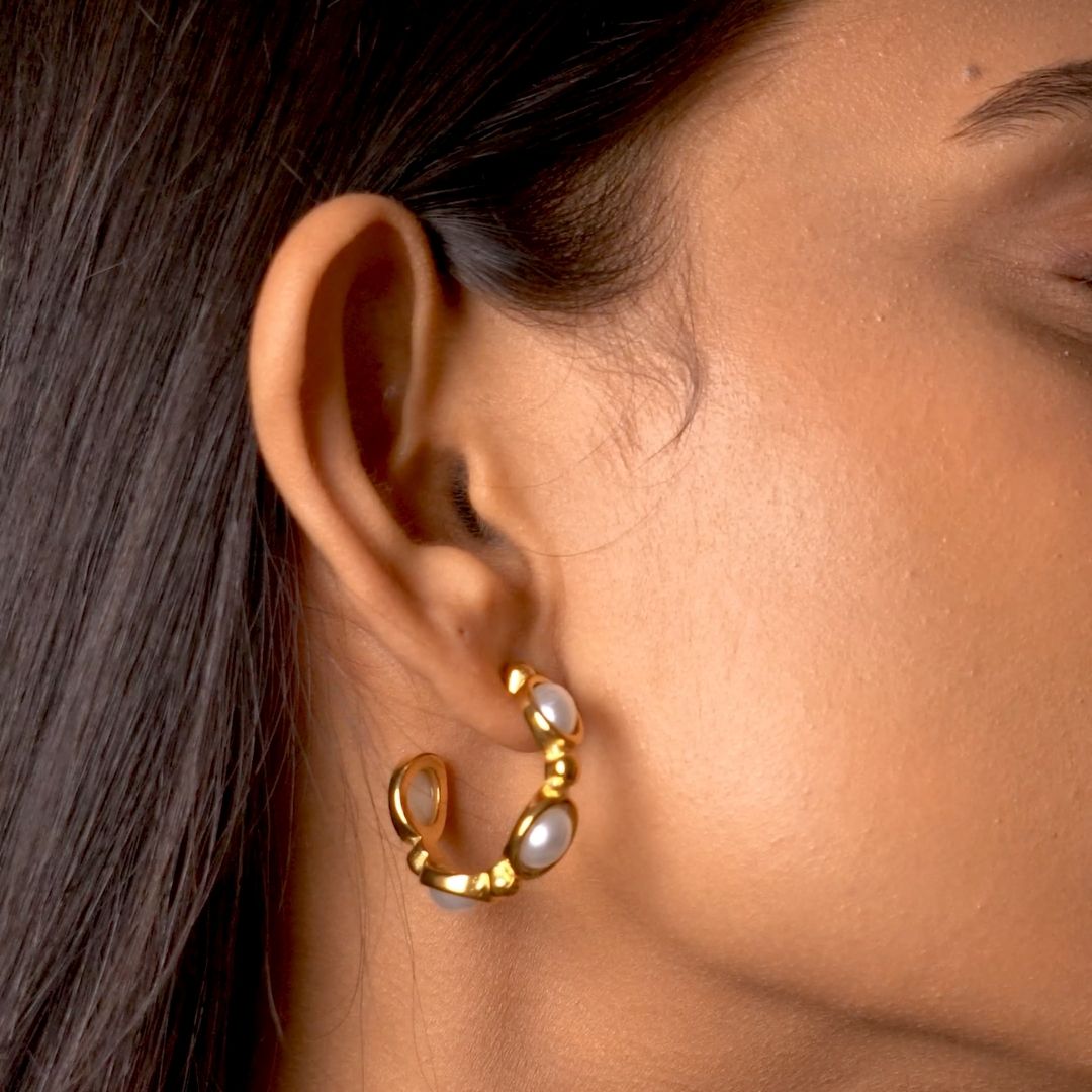 Pearl Hoop Earrings