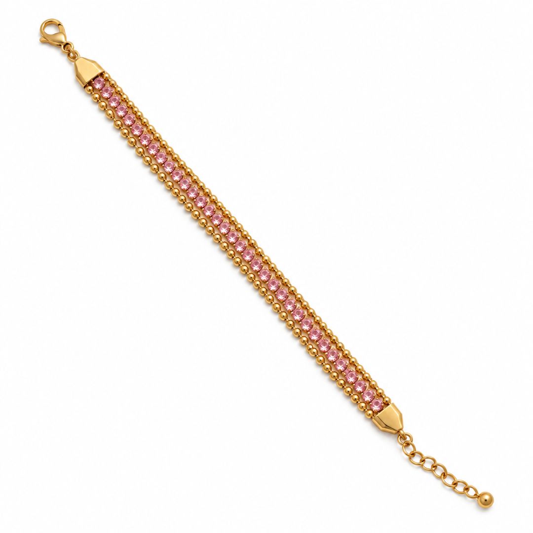 Pink Tennis Stack Bracelet