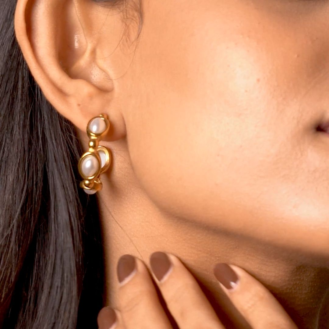 Pearl Hoop Earrings