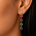Aurora Bezel Drop Earrings