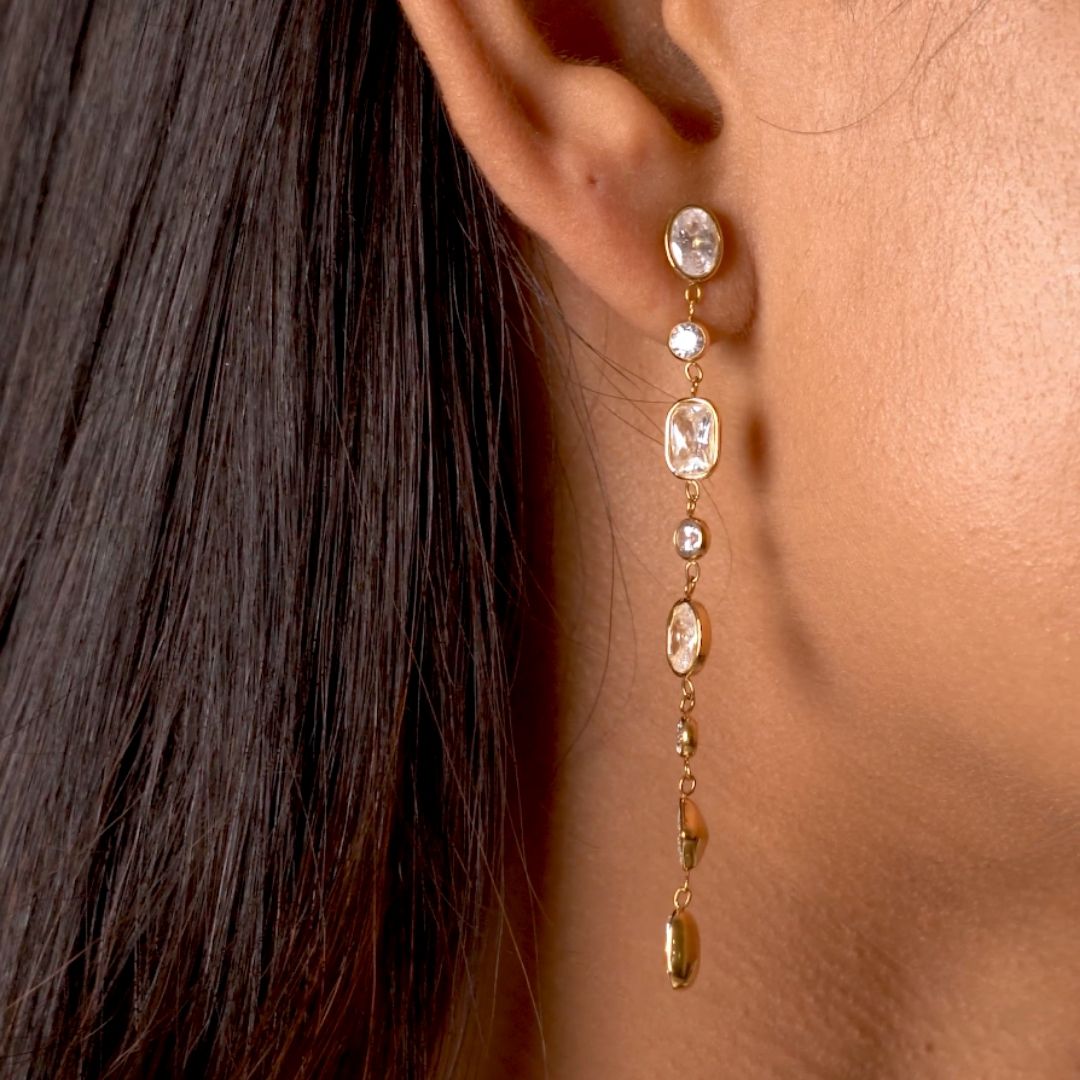 CZ Crystal Drop Earrings