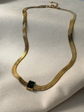 Nyra Emerald Snake Chain Necklace