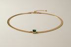 Nyra Emerald Snake Chain Necklace
