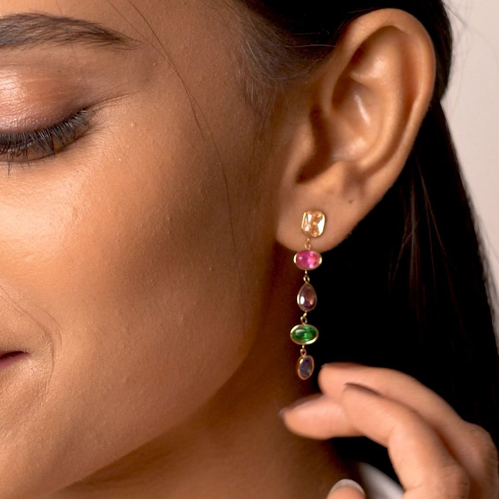 Aurora Bezel Drop Earrings
