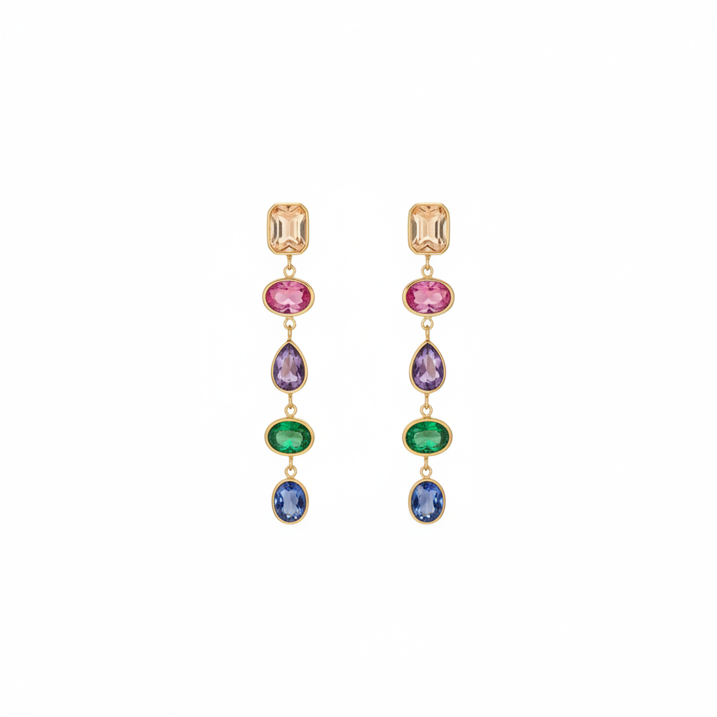 Aurora Bezel Drop Earrings