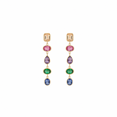 Aurora Bezel Drop Earrings