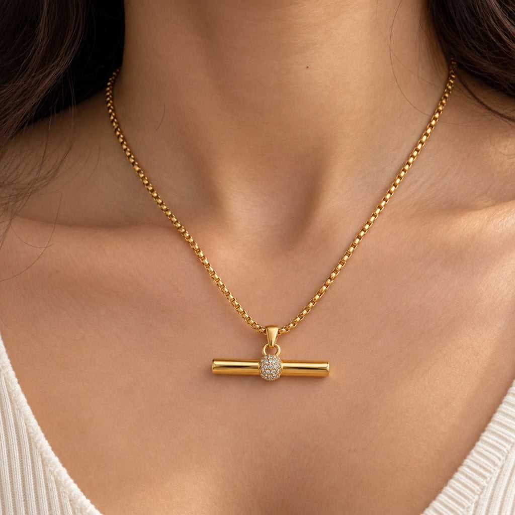 T-Bar CZ Necklace