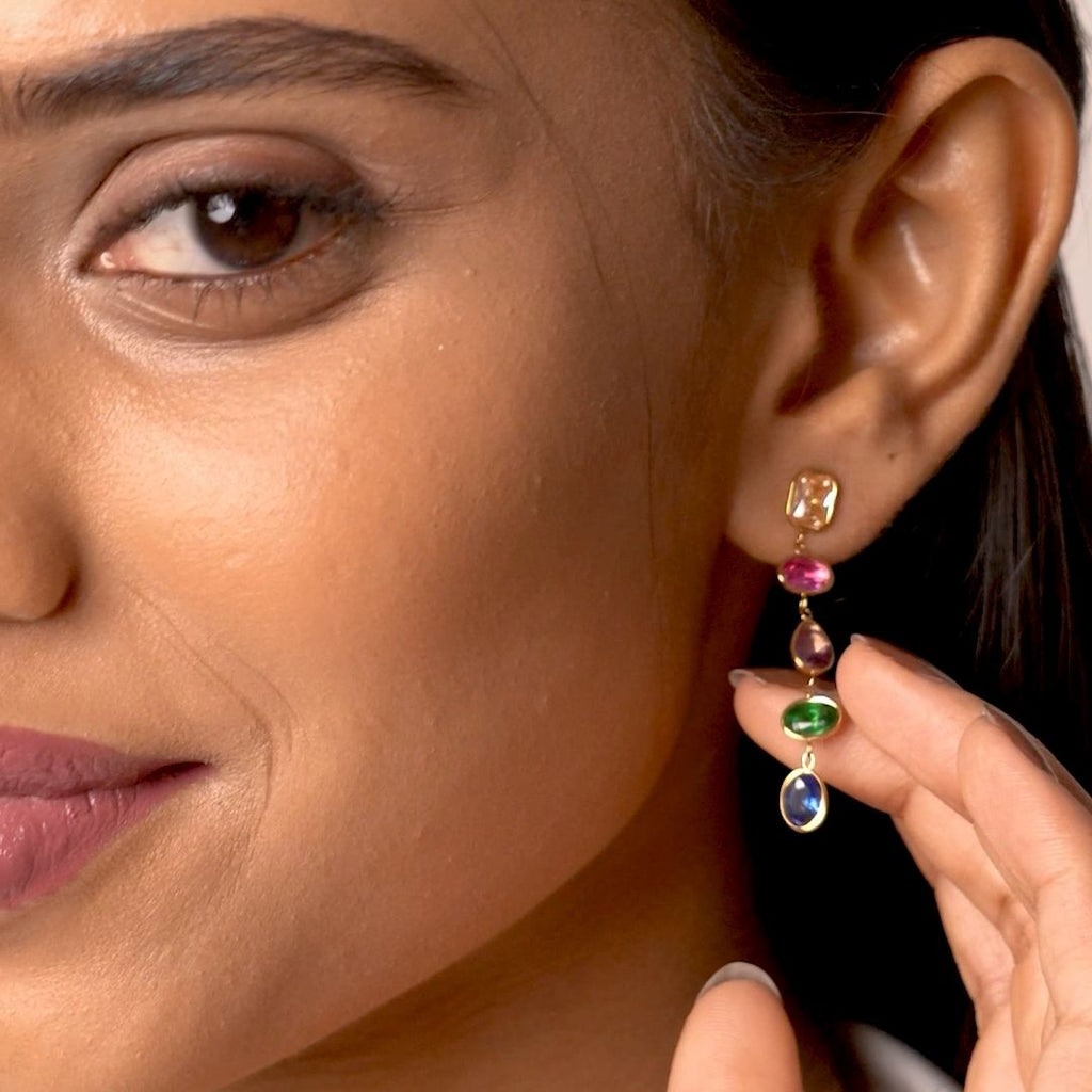 Aurora Bezel Drop Earrings