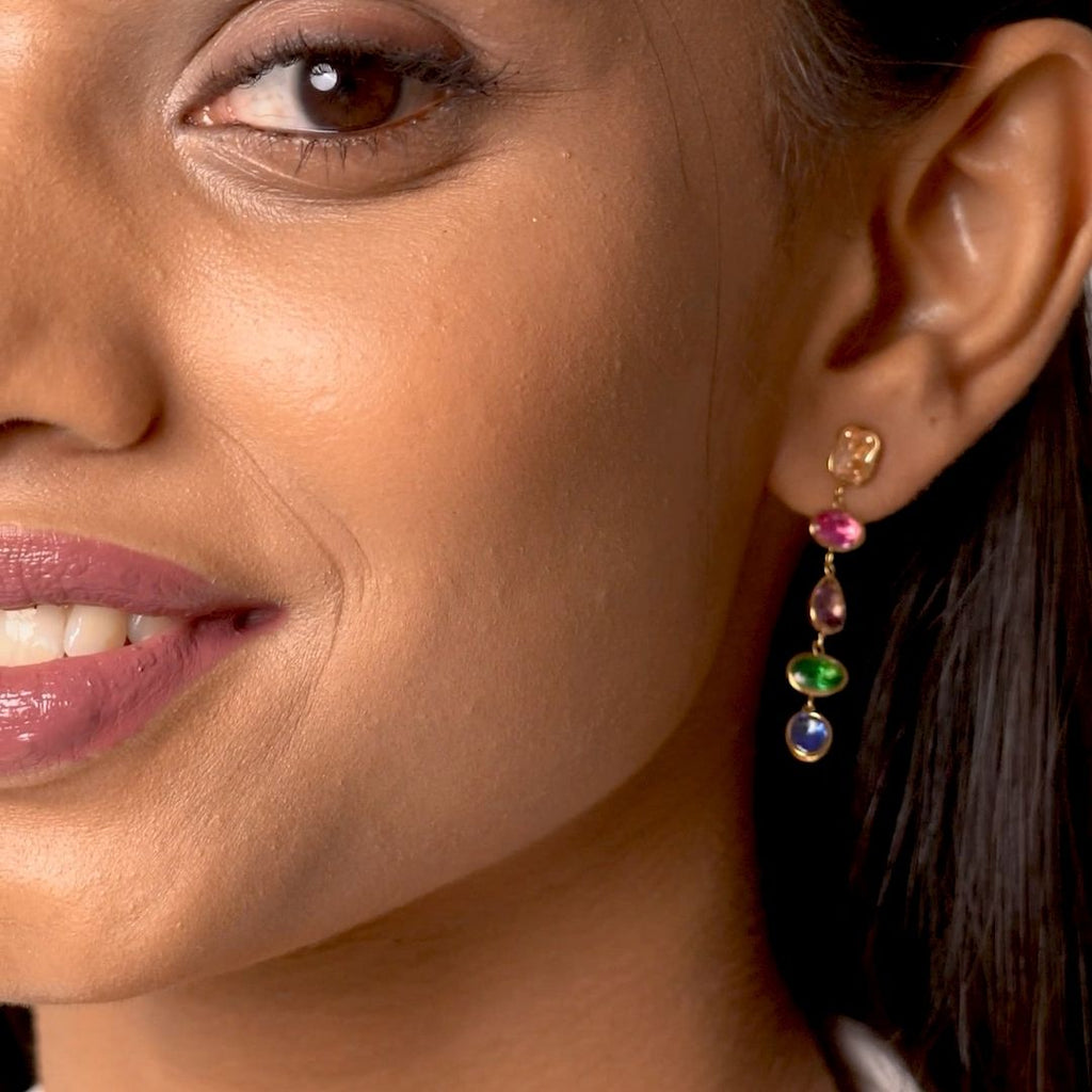 Aurora Bezel Drop Earrings