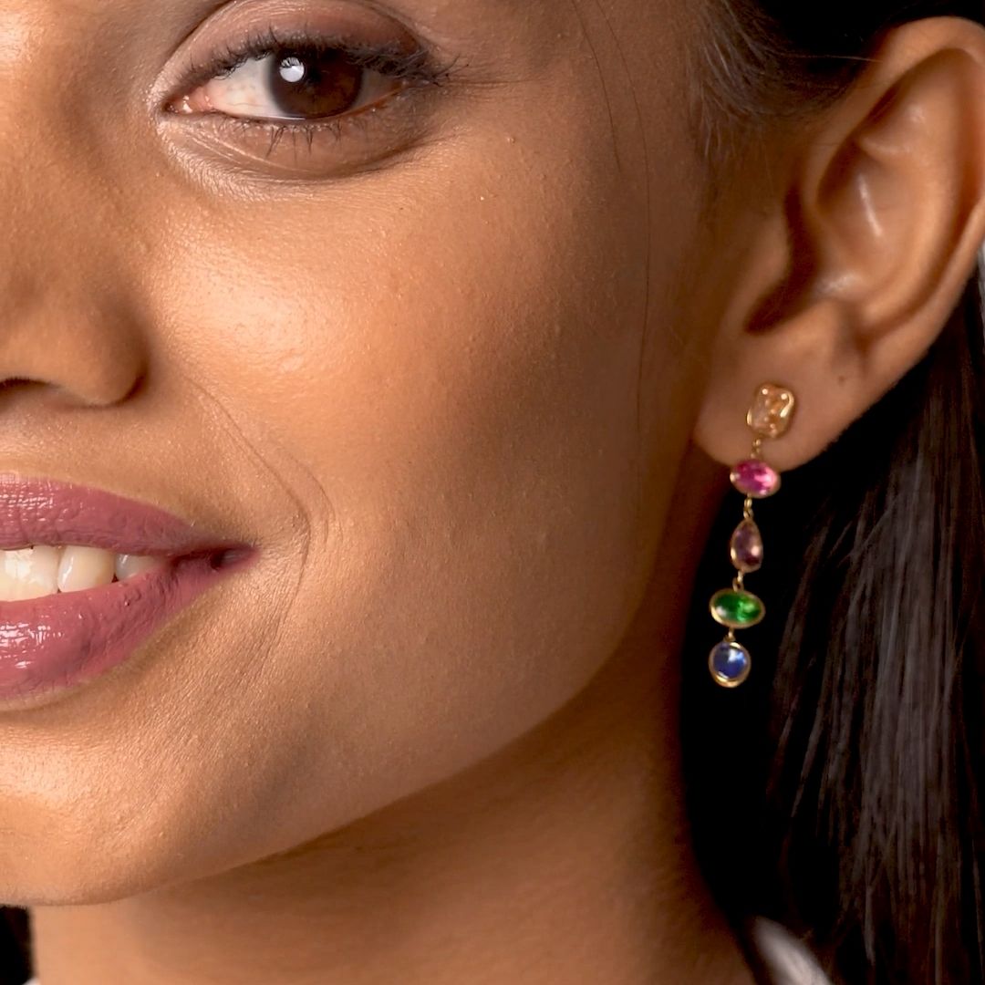 Aurora Bezel Drop Earrings