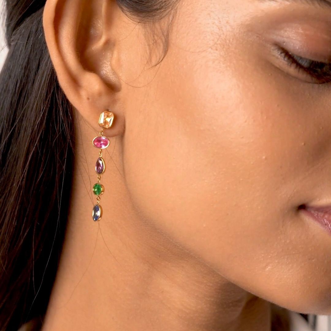 Aurora Bezel Drop Earrings