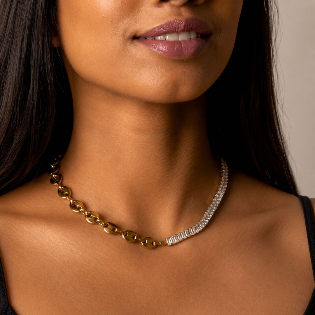Nyx Dual Link CZ Necklace