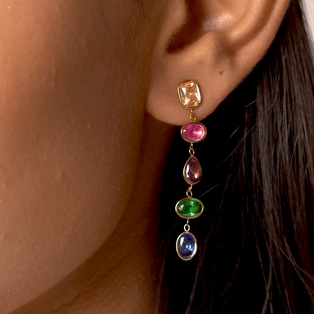 Aurora Bezel Drop Earrings