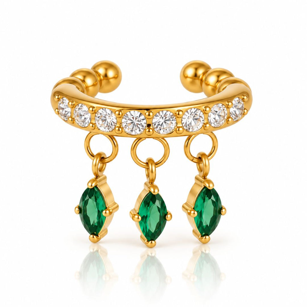 Emerald Cascade Crystal Cuff