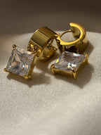 Aeris Princess Cut CZ Drop Earrings