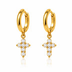 Mini Cross Charm Hoop