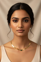 Nyra Emerald Snake Chain Necklace