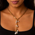 Ayla Pearl Drop Charm Necklace