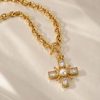 Celeste Pearl T-Bar Necklace