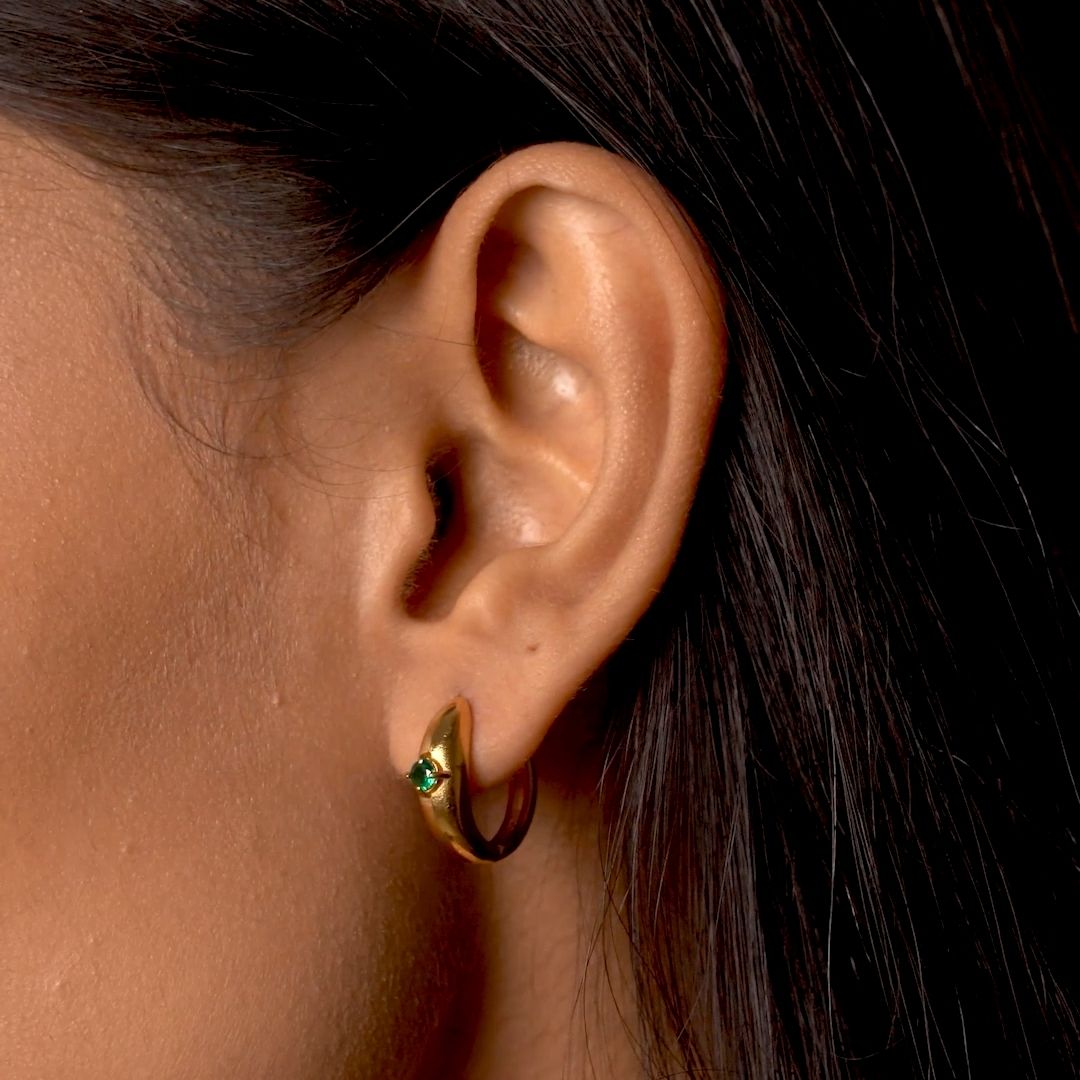 Evara Emerald Hoops