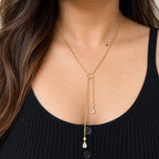 Dainty Cascade Lariat Necklace