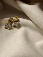 Aeris Princess Cut CZ Drop Earrings