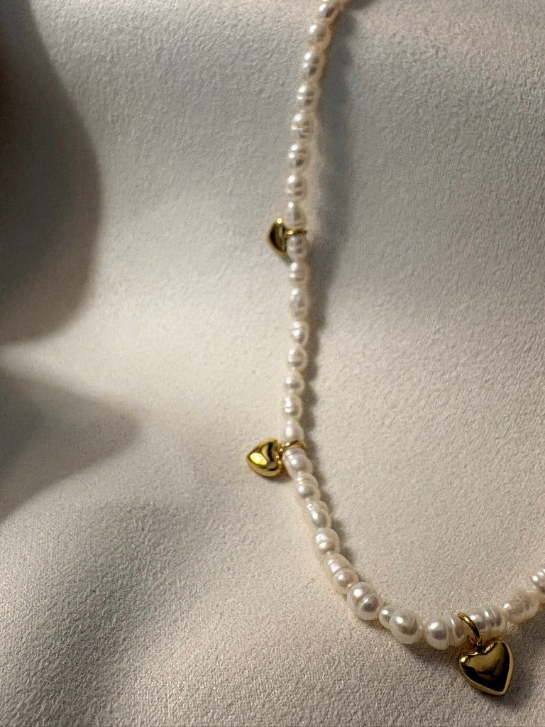 Luna Heart Pearl Necklace