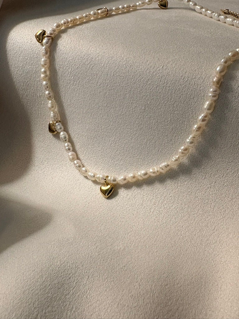 Luna Heart Pearl Necklace