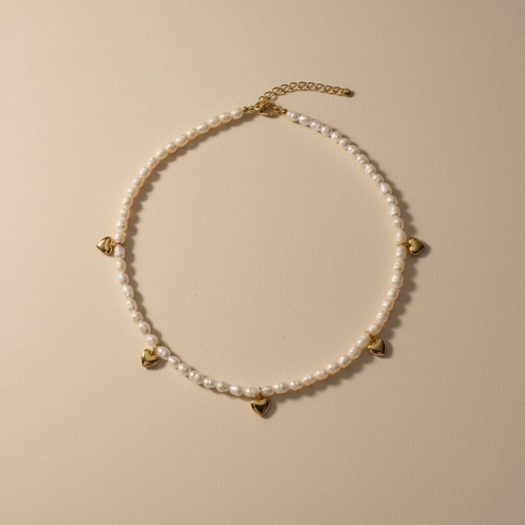 Luna Heart Pearl Necklace