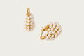 18kt Gold plated huggies with pearl clusters by NIYANSA