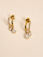 NIYANSA CZ Drop Hoop Earrings