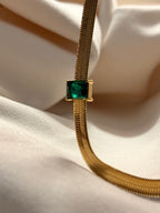 Nyra Emerald Snake Chain Necklace